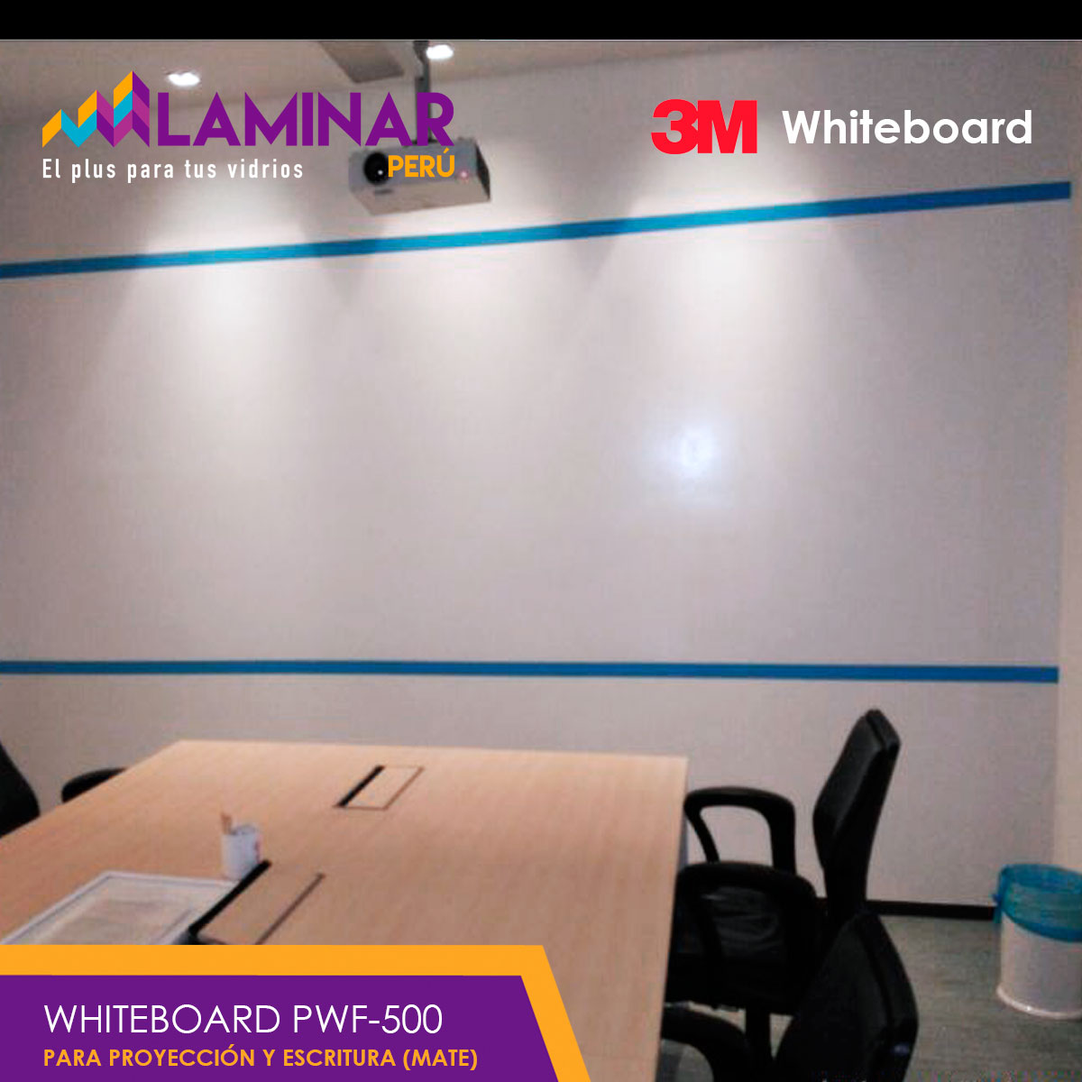 whiteboard 3M PWF-500 instalacion peru