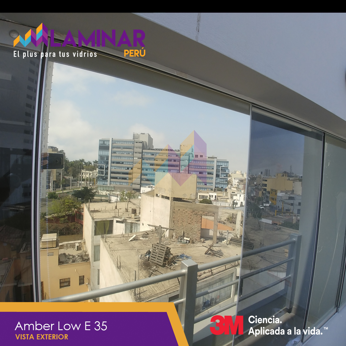 Amber Low E 35 3M vista por fuera